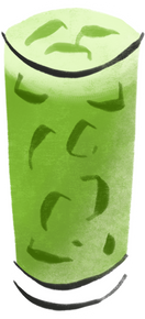 Cute and Vibrant Green Tea Drink